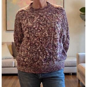 Isabel Marant Etoile Lenz Sweater Jumper Cableknit Chunky Purple sz XL or 44